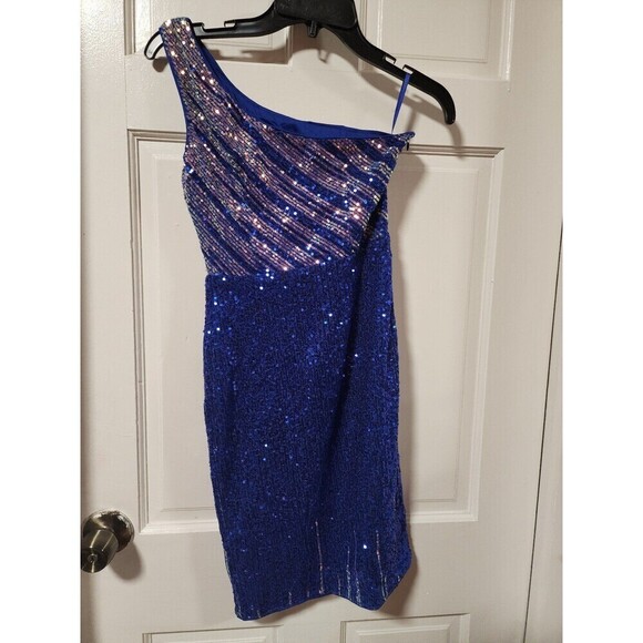 Women's Cocktail & Party Dresses One Shoulder Sequins Bodycon Dress Size Small - Picture 10 of 12